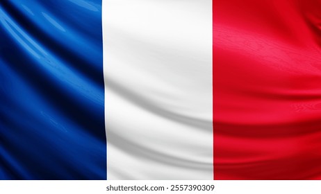 french flag picture, close-up shot of france nation flag, european, animated flag background photo, 3D photo of a flag, national symbol of the french people, patriotism, full screen