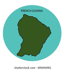 French Guiana Map Stock Illustration 409696981 | Shutterstock