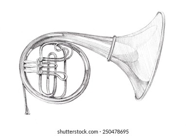 French Horn Sketch Stock Illustration 250478695 | Shutterstock