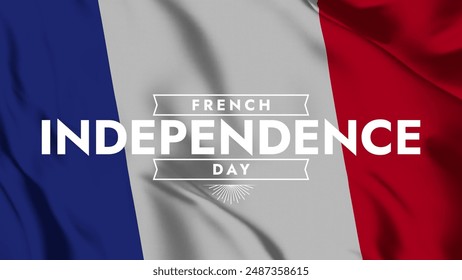 French Independence Day colorful text typography on french flag background banner illustration great for wishing and celebrating Happy French Independence Day in july - Powered by Shutterstock