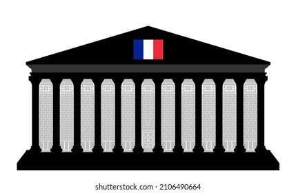 French National Assembly Black Icon, Flat Style