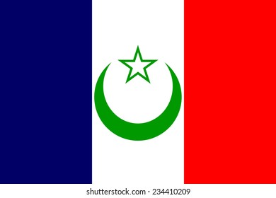 French Protectorate Of Morocco Historic Flag Symbol Illustration