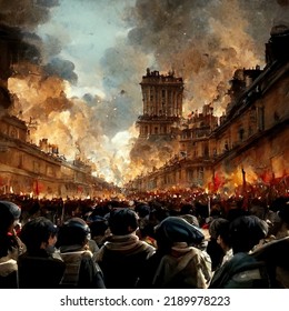 French Revolution 14. July, Storming The Bastille Collage Artwork