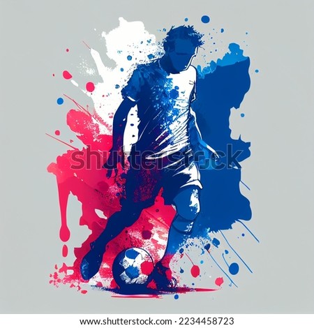 French soccer poster. Abstract French football background. France national football player. France soccer team