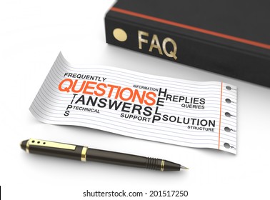Frequently Asked Question concept with words in a word cloud