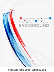 Fresh Blue And Red Wave Line. Abstract Background