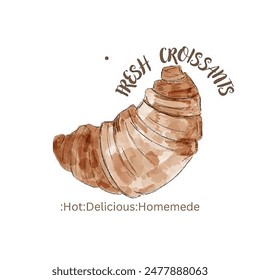 Fresh croissants. Logo bakery.Delicious.Illustration.French Bakery logotype.logo for the bread shop. - Powered by Shutterstock