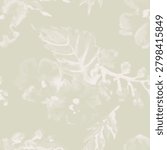 A fresh, delicate, seamless pattern for packaging and delicate items, with a grunge-style wax crayon texture