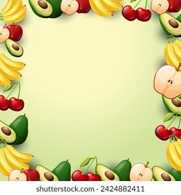 Fresh fruit frame. Background design