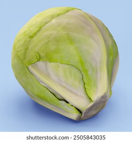 Fresh green cabbage, perfect for healthy eating and organic produce, in a detailed 3D illustration. - Powered by Shutterstock