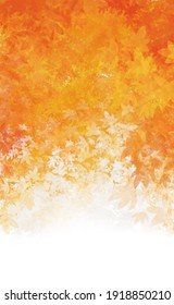 Fresh Orange Texture Background. Fall Color Backdrop. Leaves Wallpaper Pattern. Vertical Fall Design Template.