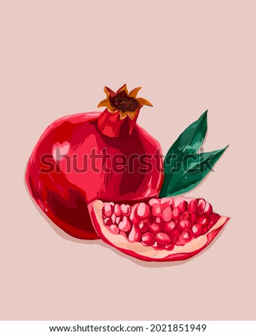 fresh red granat fruit vitamin Imagine de stoc © 