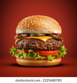 A fresh tasty burger is an epitome of comfort food, commonly found in fast-casual restaurants or burger joints - Powered by Shutterstock