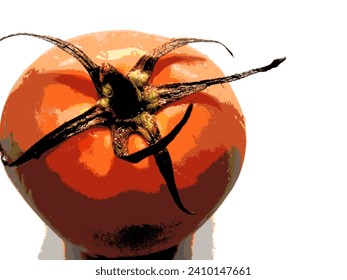 fresh and wet isolated tomato in bitmap style - Powered by Shutterstock