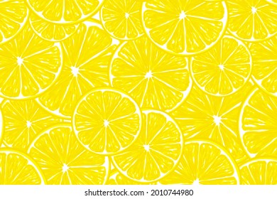 Fresh Yellow Lemon Slice Background