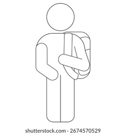 Freshman pixel perfect linear icon. Ninth grade student. High school pupil with rucksack. Thin line customizable illustration. Contour symbol. Vector isolated outline drawing. Editable stroke