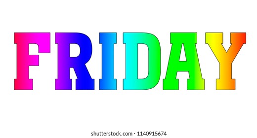 Friday Logo. Rainbow gradient style