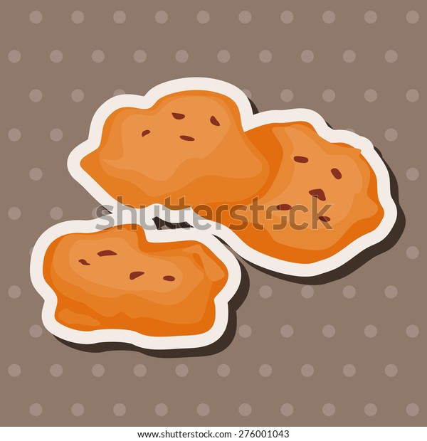 Fried Foods Theme Chicken Nuggets Cartoon Stock Illustration 276001043