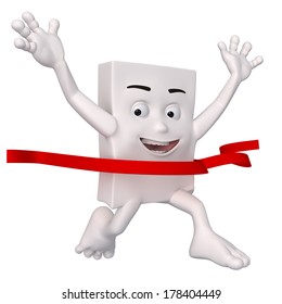 Friendly 3d figure with isolated white background for symbolic purposes.