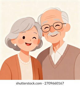 Friendly elderly couple characters with ...