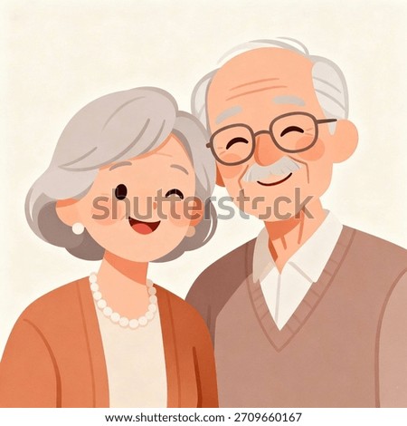 Friendly elderly couple characters with ...