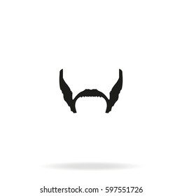 Friendly Mutton Chops Style. Beard And Mustache Icon.