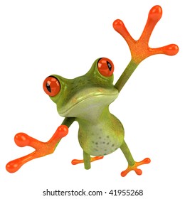 Frog Pointing Paw Front Sits On Stock Illustration 1717456513 ...