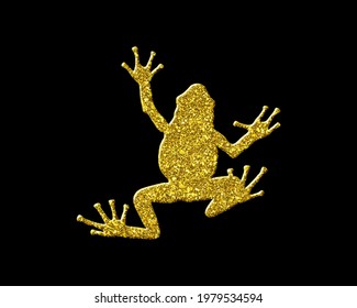 Frog Amphibian Reptile Sign Golden Glitter Stock Illustration ...