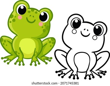 Frog Green Outline Wild Animal