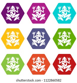 Frog Icon Set Many Color Hexahedron Stock Illustration 1122860582 ...