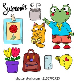 Frog Stickers Summer Funny Frog 