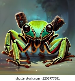 Frog Tarantula Hybrid, Made With AI Assistance