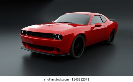 Red Sportscar On Dark Background Vector Stock Vector (Royalty Free ...