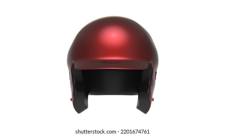 Front Baseball Helmet In Front On White Background 3d Illustration Render