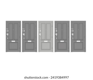 Front door isolated on background. 3d rendering - illustration