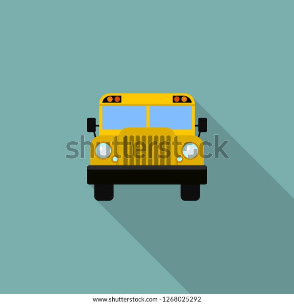 Front of school bus icon. Flat\
illustration of front of school bus icon for web\
design