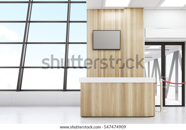 Front View Airport Waiting Room Desk Stock Illustration 547474909