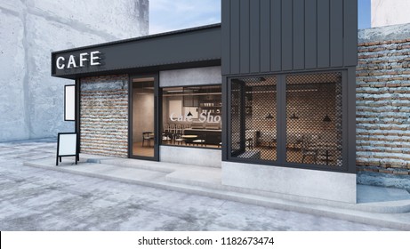 Front view Cafe shop