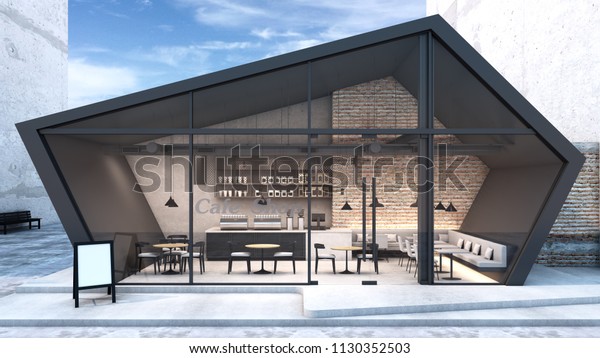 Front View Cafe Shop Restaurant Design Stock Illustration 1130352503