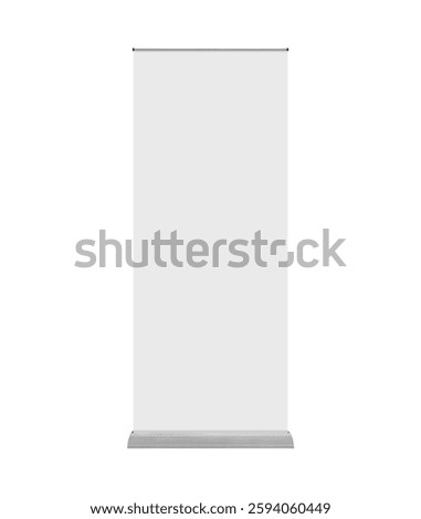 Front view Empty Roll up banner full base type isolated on white background