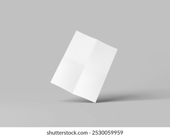 Front view floating folded paper mockup - Powered by Shutterstock