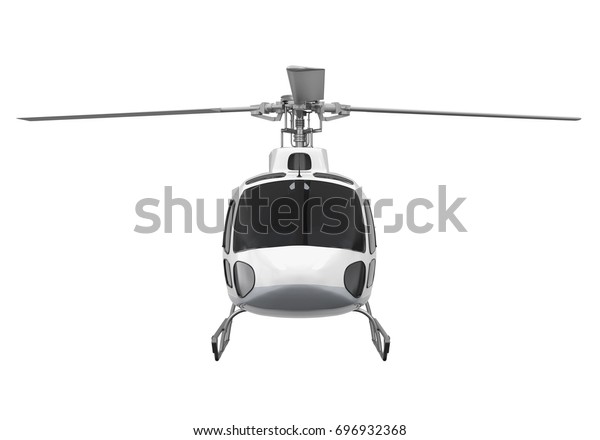 Hakuun Front View Helicopter Isolated 3d Rendering Liittyva Kuvituskuva 696932368