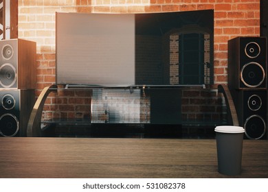 Front View Modern Flat Tv Screen Stock Illustration 531082378 ...