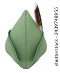 Front view of Robin Hood hat isolated on white background - 3D illustration
