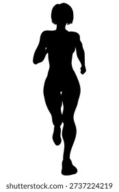 Front view of a runner maintaining a steady training pace
