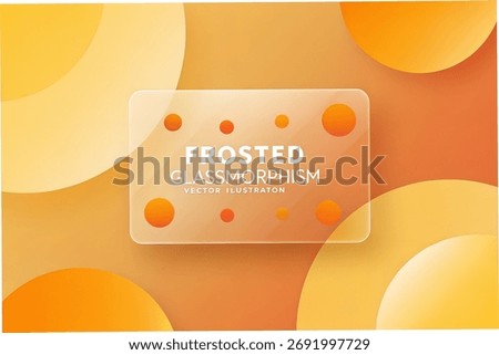 Frosted glassmorphism background with translucent panel and glowing orange circles—ideal for UI design, fintech, and tech branding