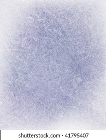 Frosted Icy Window Blue Background With Snowy White Border On Frame