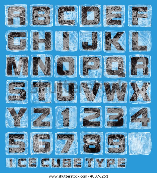 frozen letters ice cube alphabet stock illustration 40376251