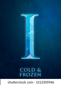 Frozen Letters With Ice Texture