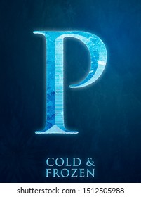 Frozen Letters With Ice Texture